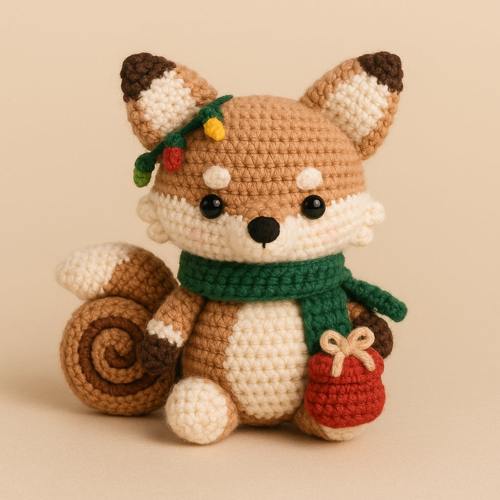 Christmas Cinnamon Fox – Amigurumi Crochet Pattern