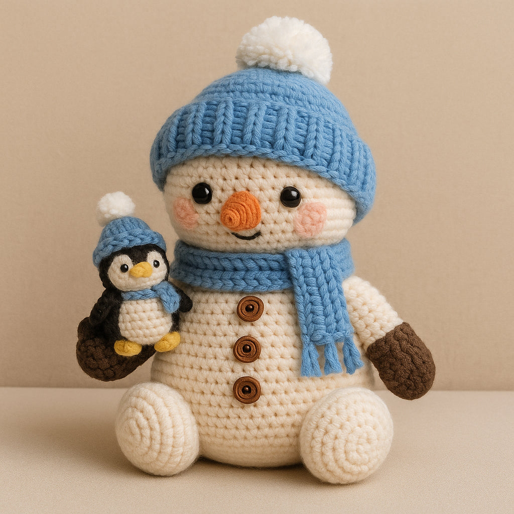 ❄️ Snowman & Little Penguin – Deluxe Winter Amigurumi Crochet Pattern (